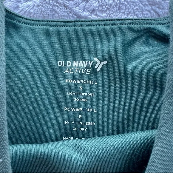 Old Navy Active Powerchill Light Support Go Dry Green Crop Tank Top - Size Small - Picture 3 of 5